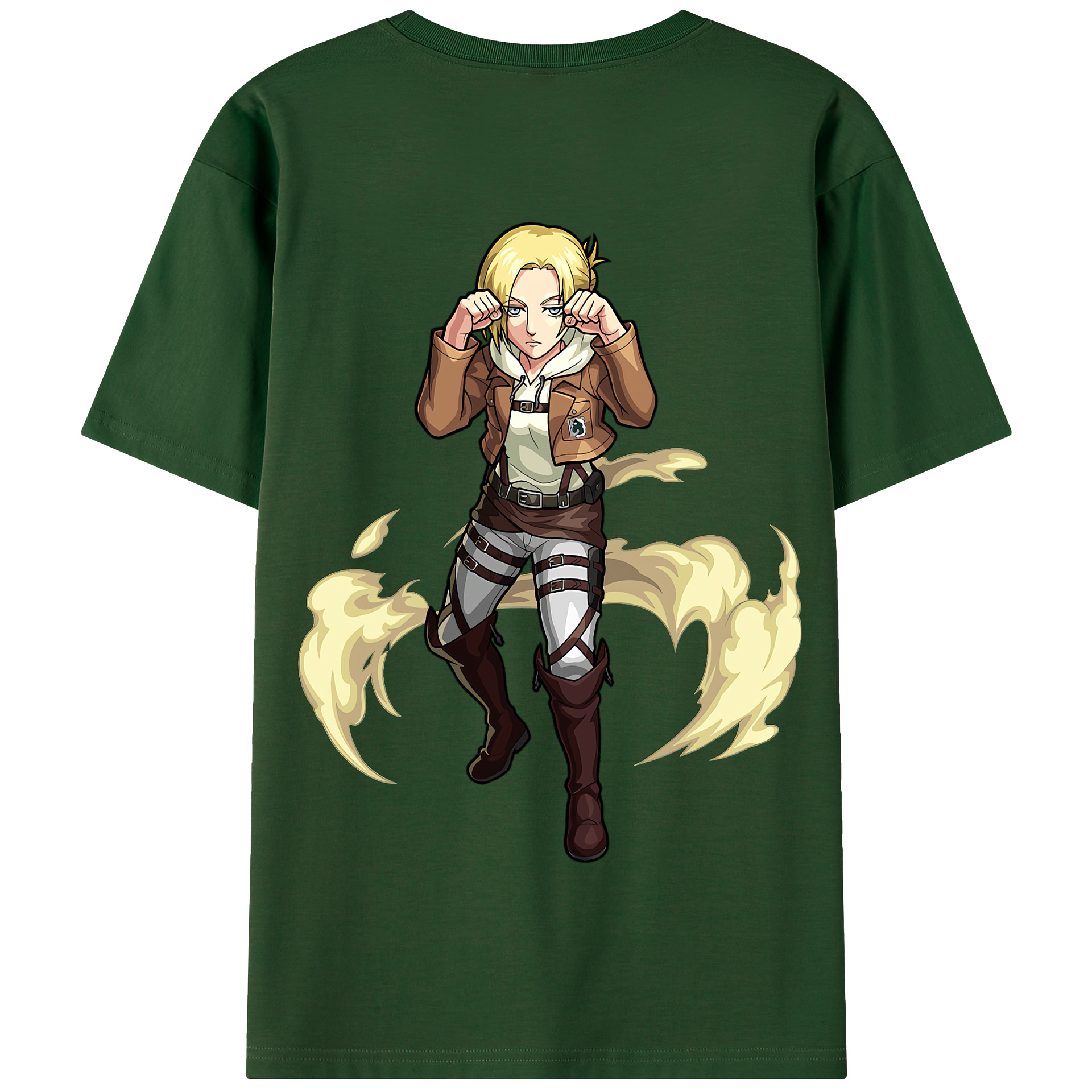 （画像用） 進撃の巨人 アニ・レオンハート Attack on Titan Annie Leonhart 綿100％半袖Tシャツ（背面プリント）
